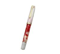FACDEM Pluma estilográfica de pistón acrílico con clip dorado suave y liso n.º 5 Schmidt con tinta para estudiantes, escritura de regalo (Koi blanco, Schmidt F (0,5 mm)