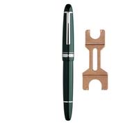 FACDEM Pluma estilográfica y llave de latón, pistón de cobre de metal, puntas de 0.4EF/0.5F, para estudiantes adultos, escritura, papelería, regalos, bolígrafo escolar (verde, M 0.6 mm)