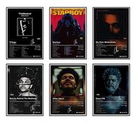 Facdem The Weeknd firmado limitado póster de álbum de música, juego de 6 pósteres impresos en lienzo estético para pared, decoración de dormitorio de niñas y niños, adolescentes, 8 x 10 pulgadas