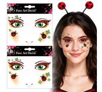 Face Art Sticker marienkäfer, Sticker Gesicht Aufkleber Gesicht Karneval,Gesichtsstattoo Glitzer, marienkäfer Kostüm Accessoires Karneval, marienkäfer schmake