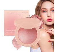Face Blush Palette - Buildable Powder Formula, Natural Matte Shimmer Finish, Long Lasting Cheek Tint, Contouring Highlighting Cosmetic, Lightweight Beauty Gift for Women Girls All Skin Tones