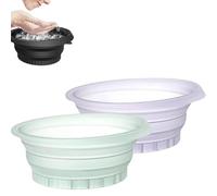 Face Bowl for Ice, Ice Facial Folding Washbasin with Built-In Ice Tray, Cold Compress & Face Wash Basin Kit for Skincare, Hanging Storage(Green+Pink)