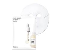 Face D - Mascarilla Facial de Tejido Pure Glowy, 1 ud, Efecto Iluminador con Vitamina C, E y Pullulan, Devuelve Luminosidad y Uniformidad al Rostro, Para Pieles Apagadas, Opacas y Sensibles