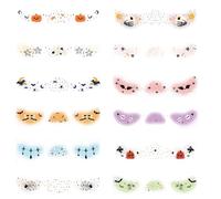 Face Decals, Body Stickers, 12-Piece Pumpkin Ghost Designs, Temporary with Self-Adhesive Durability, Cosplay Accessory for Kids Boys Girls Women Men Event Party