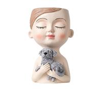 Face Flower Pots - Resin Lady Head Planter, Container with Drainage Hole, Artistic DecorativeVase Supporting Healthy Plant Growth, Elegant Home Garden Display Piece | Indoor Outdoor