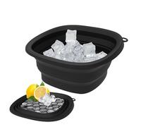 Face Ice Bath Bowl - Silicone Facial Bowl For Ice Bath, Reusable Spa Tool With Built-in Tray, Portable Foldable Wash Basin | For Daily Home Morning Routine, Skincare