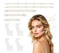 Face Lift Tape, 80Pcs Breathable Face Lift Patches +4 Adjustable Elastic Bands - for Instant V Shape Face, Jawline & Neck Tightening -Facial Tape for Women & Men