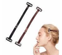 Face Lift Tape, Cintas para Facelifting, Facelift Bands with Clips, Face Lift Band Invisible Hairpin, Face Lift Tapes and Bands with Hair Clips, Instant Face Lift Bands and Straps, 2Pcs(Negro+Marrón)