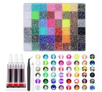 Face Makeup Rhinestones - Nail Decor Jewels | Resin Glitter Embellishment Jewels - Creative Scrapbooking Phone Case Kit Box Set with precise Picker pen Tweezers & Glue