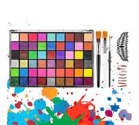 Face Painting Kit for Kid 42 Color Water Based Washable Facepaint | Face Painting Pallet Kit for Cosplay Holiday Carnival Haunted House Festival Roleplaying Masquerade Photo Props