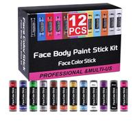Face Painting Sticks - 12 Pieces Skin Color Makeup Face Art Stick | Holiday Party Body Paint for Party Gathering Cosplay Stage Masquerade Carnival Roleplaying