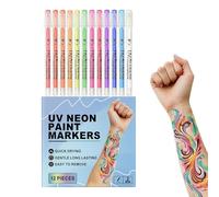 Face Painting Stifte 12er Set | Abwaschbare Temporäre Bastelstifte für Gesichtsmalerei | Halloween, Weihnachten, Partys, DIY Projekte | Hautfreundliche Stifte für Kinder und Erwachsene