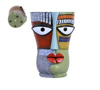 Face Planter Pot Abstract Vase-Artistic Sculpted Resin Display, Decorative Holder Accent, Modern Tabletop Botanical Ornament, Compact Indoor Outdoor Floral Container, Stylish Home Garden DEC