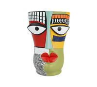 Face Planter Pot Abstract Vase-Artistic Sculpted Resin Display, Decorative Holder Accent, Modern Tabletop Botanical Ornament, Compact Indoor Outdoor Floral Container, Stylish Home Garden DEC