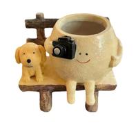 Face Planter Vase - Resin Owner, Dog Decorative Head Pot with Stylish Design, Compact Material with Versatile Use, Perfect for Lawn Patio Room Outdoor Home Garden Yard Indoor