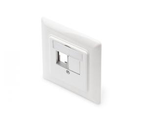 Face plate for Keystone Modules, straight 50x50 central plate, 80x80 frame, 2xkeystone