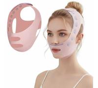 Face Tape Reutilizable y Ajustable,Reductor de Papada y Doble Mentón,Banda Lifting Facial V Line para Contorno Definido,Cómoda, Ligera,Transpirable y Durable,Uso Diario y Viajes,V Line Banda Rosa