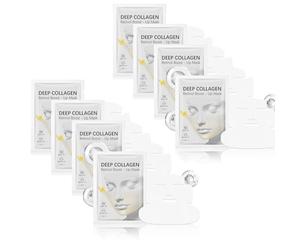 FacElift Collagen Mask: entrenador de cintura con la cara de Corea, máscara elevadora 3-en-1 blueil con correa de la barbilla, diseño de malla hexagonal: abraza sin problemas su piel (8pcs)