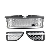 Facelift Para Land Para Rover Rejilla Parrilla Delantera Frontal | Para Range Para Sport 05-09 L320 Rejilla Parachoques Delantero Coche Malla Para Radiador ABS Estilo(Gray sliver set)
