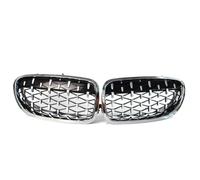 Facelift Para Serie 5 F10 F11 520i Rejilla Parrilla Delantera Frontal | Para 523i 525i 530i 535i 2010 -2014 Parrilla Deportiva Delantera Coche Rejillas Riñón Diamante(Silver)