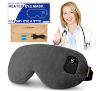 FACEMOON Máscara térmica para ojos secos: compresa eléctrica cálida para blefaritis, ojos cansados, calefacción inalámbrica para aliviar el calor húmedo, temperatura estable, 1500 mAh, recargable