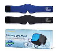 FACEMOON - Paquete de 2 mascarillas de gel refrescante, ojos hinchados, ojeras, alivio de migraña, elegible para la FSA, máscara de dormir reutilizable para compresas heladas, comodidad duradera para