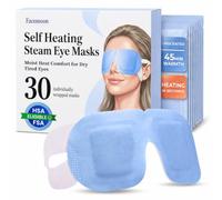FACEMOON Paquete de 30 máscaras de ojos de vapor autocalentables para ojos secos: compresa caliente de calor húmedo para alivio rápido y fatiga ocular digital, máscara térmica desechable, no necesita