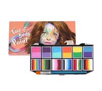 Facepaint - Kit de pintura facial con paleta lavable, paleta de maquillaje de 12 colores, pintura a base de agua, kit de pintura facial para niños y adultos