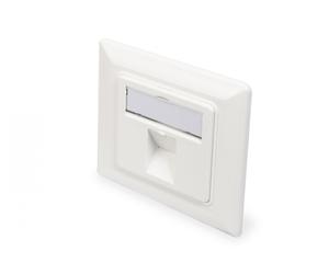 Faceplate for Keystone Jacks,1x RJ45 dust cover, 80x80 + central plate, pure white,