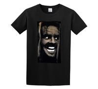 Faces Shining Jack Nicholson Water Colors Screen Print Unisex 100% Cotton Short-Sleeve T-Shirts Black XL