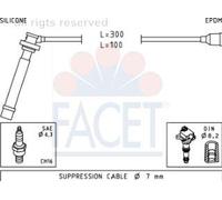 FACET 4.7013 Juego de cables de encendido Compatible con SUZUKI SWIFT III MZ, EZ IGNIS II SX4 EY, GY Grand Vitara I SUV FT, HT LIANA Fastback