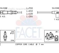 FACET 4.9479 Juego de cables de encendido Compatible con VW Golf 4 Hatchback 1J1 Golf 4 Variant 1J5, SKODA OCTAVIA 1U2 Octavia I Combi 1U5, AUDI A3 Hatchback 8L1