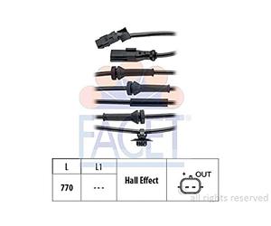 FACET Sensor ABS 21.0148 770mm Compatible con RENAULT KANGOO Express FW0/1 Kangoo 2 / Grand Kangoo KW, KW0/1 KANGOO Express FC0/1, MERCEDES-BENZ Citan Furgoneta W415 Citan Tourer/Familiar 415