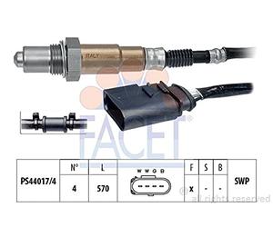 FACET Sonda lambda 10.7600 térmico Sonda plana Rosca engrasada 570 Compatible con VW Polo V Hatchback 6R1, 6C1 Polo IV Hatchback 9N, 9A, SKODA Fabia II Combi 545 Fabia II Hatchback 542, SEAT