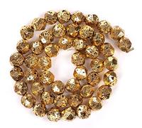 Facetada Oro Volcánico Roca Piedra Natural Cuentas de Piedra Hematita Spacer Beads Collar Pulsera Accesorios for Joyería Fabricación DIY Artesanías Hechas a Mano (Color : Gold, Item Diameter : 6mm)