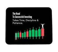 FaceYee Alfombrilla de ratón The Road to Sucessful Investing, alfombrilla de ratón con texto en inglés "Take Time Discipline Patience Decor 240 x 200 mm, 2 unidades", color: el camino hacia una