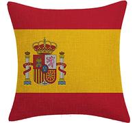 FaceYee Funda de almohada extraíble con la bandera nacional de España de 45 x 45 cm, decoración para amantes de Puerto Rico, doble cara, color: bandera nacional de España
