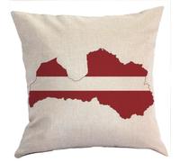 FaceYee Funda de almohada lumbar con diseño de mapa de la bandera de Letonia, 45 x 45 cm, cremallera invisible extraíble, color: Letonia