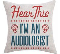 FaceYee Hear This I'm an Audiologist - Fundas de almohada de 45 x 45 cm, fundas de almohada extraíbles de doble cara divertida para decoración de audiología, color: Hear This I'm an Audiologist