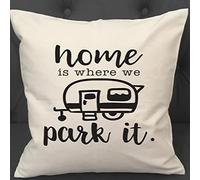 FaceYee Home is Where We Park It - Fundas de almohada de 45,7 x 45,7 cm, con cremallera invisible, cuadradas, color: Home is Where We Park It