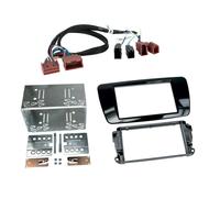 Fachada de radio de coche 2 DIN compatible con Seat Ibiza (6J) piano negro/arnés