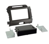 Fachada de radio de coche 2-DIN con bolsillo vacío compatible con Kia Sportag...