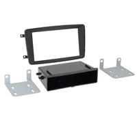 Fachada de radio de coche 2-DIN con bolsillo vacío compatible con Mercedes negro