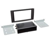 Fachada de radio de coche 2-DIN con bolsillo vacío compatible con VW T5 (7H)/...