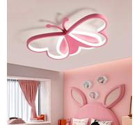 Fachae 36W Lámpara De Techo Para Niños Moderna Lampara Techo Dormitorio Creativa Plafón LED Techo Con Mando De 50CM Lampara LED Techo Regulable APP Habitaciones Para Niños/Niñas-Pink