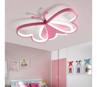 Fachae 36W Lámpara De Techo Para Niños Moderna Lampara Techo Dormitorio Creativa Plafón LED Techo Con Mando De 50CM Lampara LED Techo Regulable APP Habitaciones Para Niños/Niñas-Pink