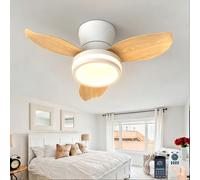 Fachae Ventilador de Techo LED con Luz,Lampara Techo Ventilador con Mando a Distancia 65cm de Diámetro,Regulable,Temporizador 48 W,3800 Lúmenes,6 Velocidades,para Dormitorios y Salas de Estar