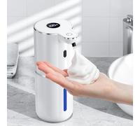 Fachixy Dispensador de jabón automático con Pantalla Digital, sin Contacto, Montaje en Pared, dispensador de jabón de baño, Recargable, 380 ml, IPX5 Impermeable, dispensador de Espuma para baño
