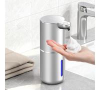Fachixy Dispensador de jabón automático, sin contacto, dispensador de jabón eléctrico con sensor, recargable por USB, 380 ml, IPX5, resistente al agua, dispensador de jabón de espuma para baño, cocina