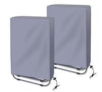 Fachmach 2 Piezas Funda para Sillas Plegables de Jardin,Funda Sillas Jardin Impermeable Oxford para Tumbona Plegables para Exteriorse Anti-UV Antipolvo con Bolsa de Transporte (Gris)